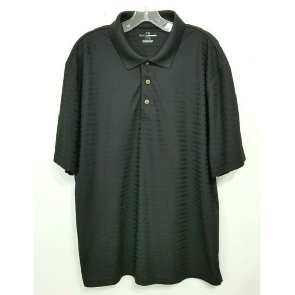 Grand Slam Men's Black Textured Golf Shirt - Picture 1 of 5